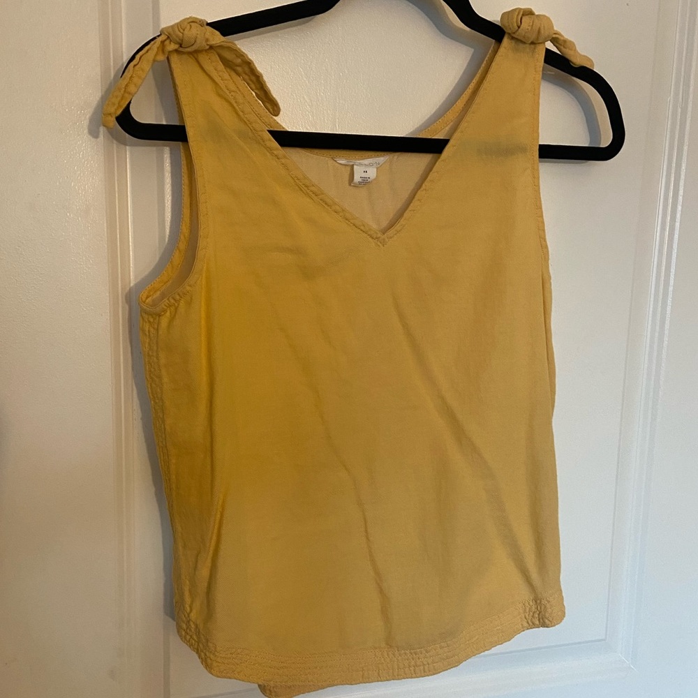 Yellow Tie Strap Tank Top